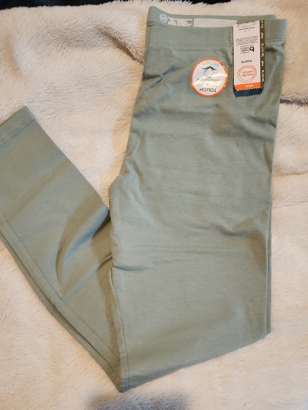 wonder nation Sage Green Stretch Kids Leggings Size Xl 14 16 Plus